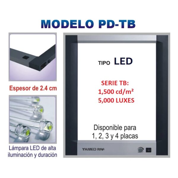 PD-TB NEGATOSCOPIO TIPO LED CUATRO CAMPOS